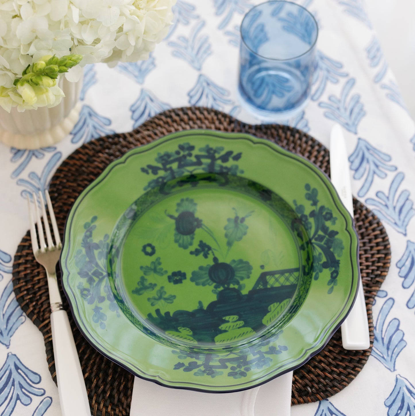 PALMETTO TABLECLOTH, BLUE & NAVY