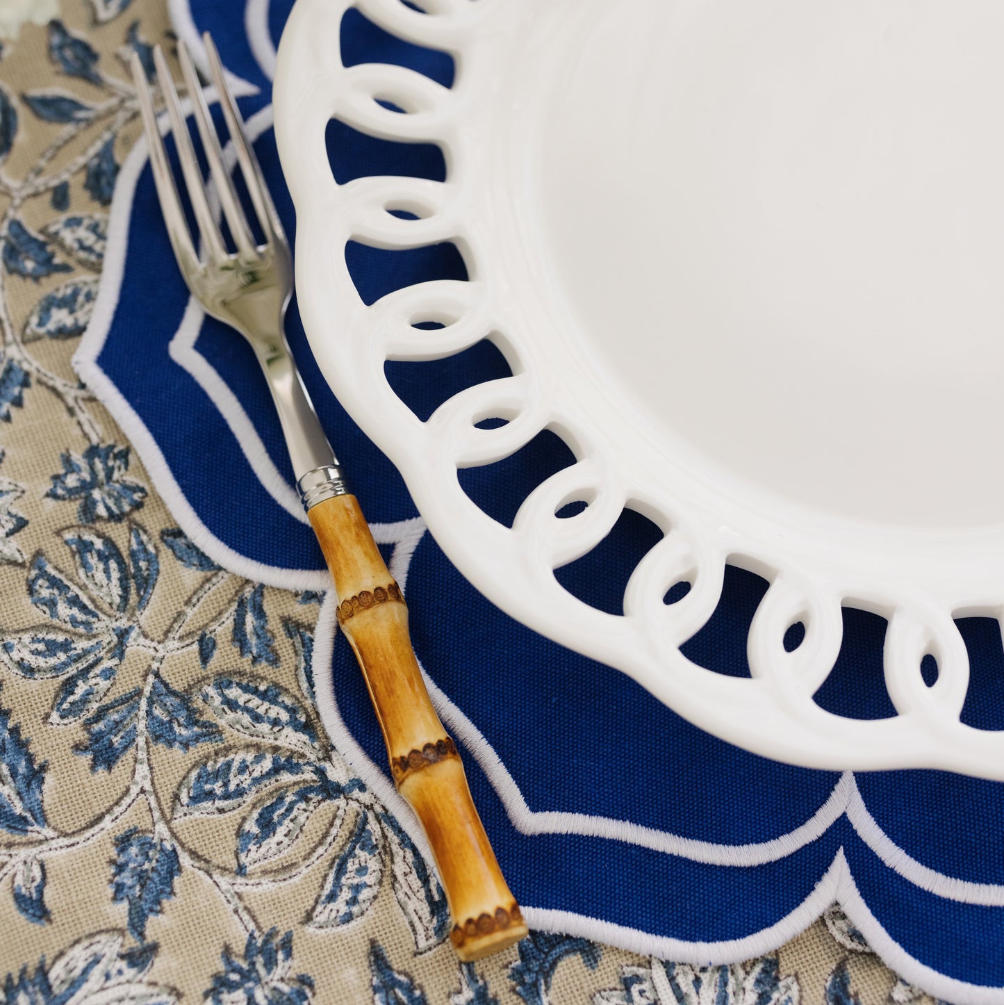 FLEUR PLACEMATS, BLUE (SET OF 4)