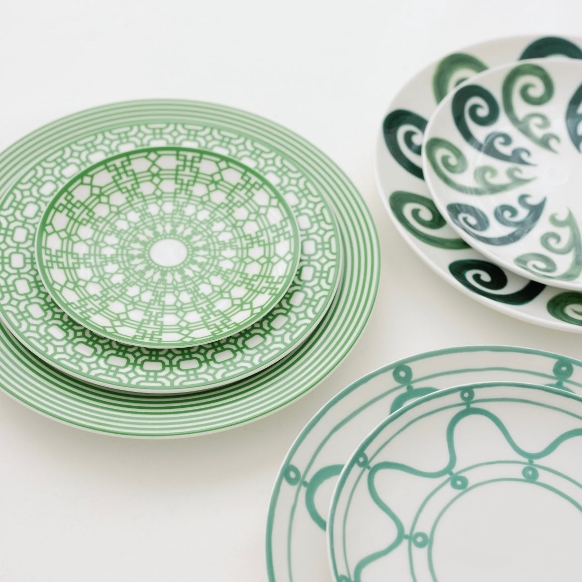 NEWPORT GREEN STRIPE DINNER PLATE (SET OF 4)