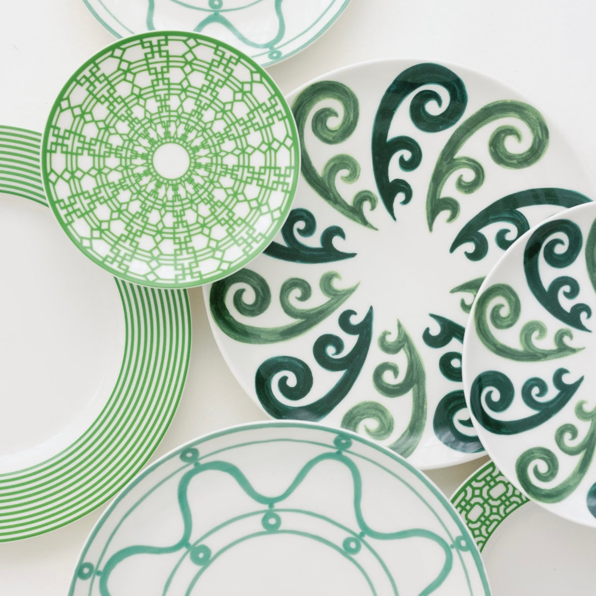 NEWPORT GREEN STRIPE DINNER PLATE (SET OF 4)