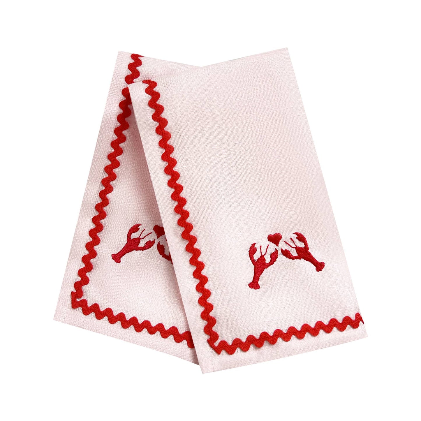 RED & PINK RIC RAC NAPKINS (SET OF 2)