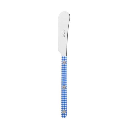 BLUE & WHITE GINGHAM CHEESE SPREADER