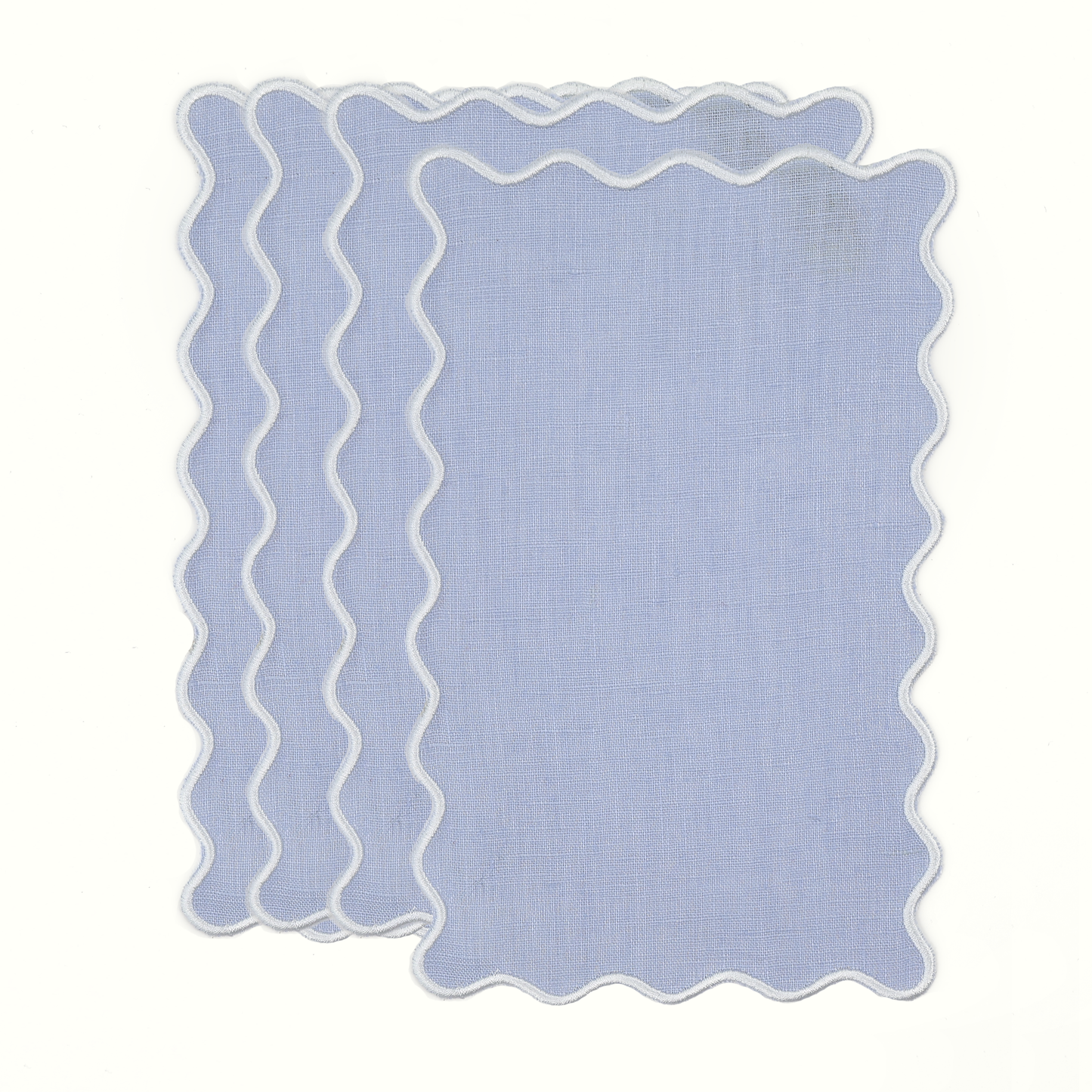 VIVIENNE RECTANGLE COCKTAIL NAPKINS, POWDER BLUE (SET OF 4)