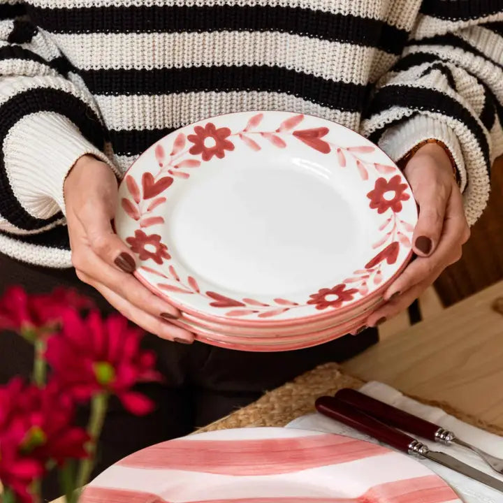 RED FLEUR DESSERT PLATE