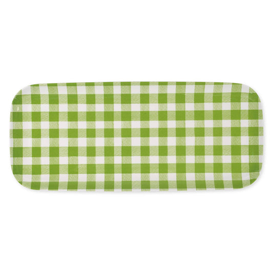GREEN GINGHAM TRAY