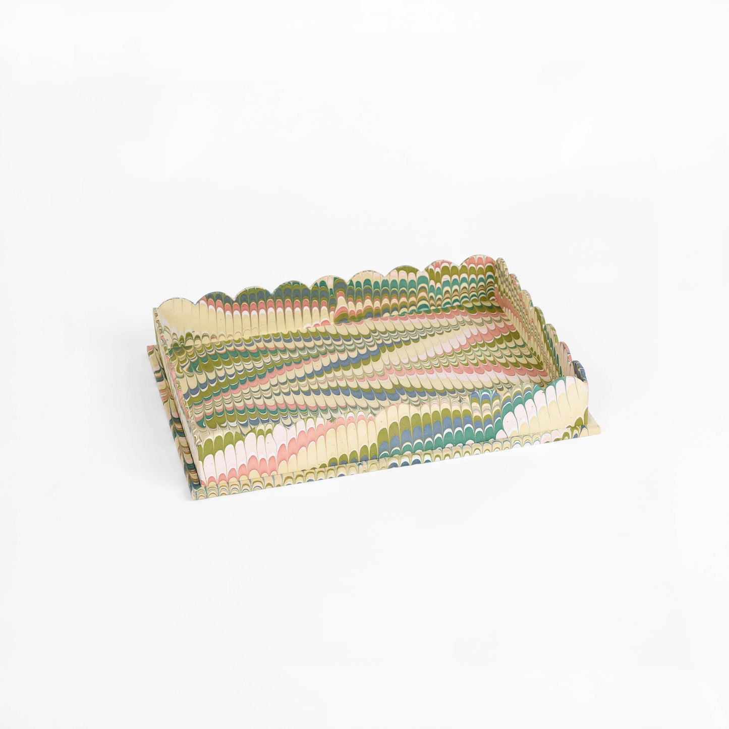SCALLOPED TRAY SET, MOSS MOUNTAIN