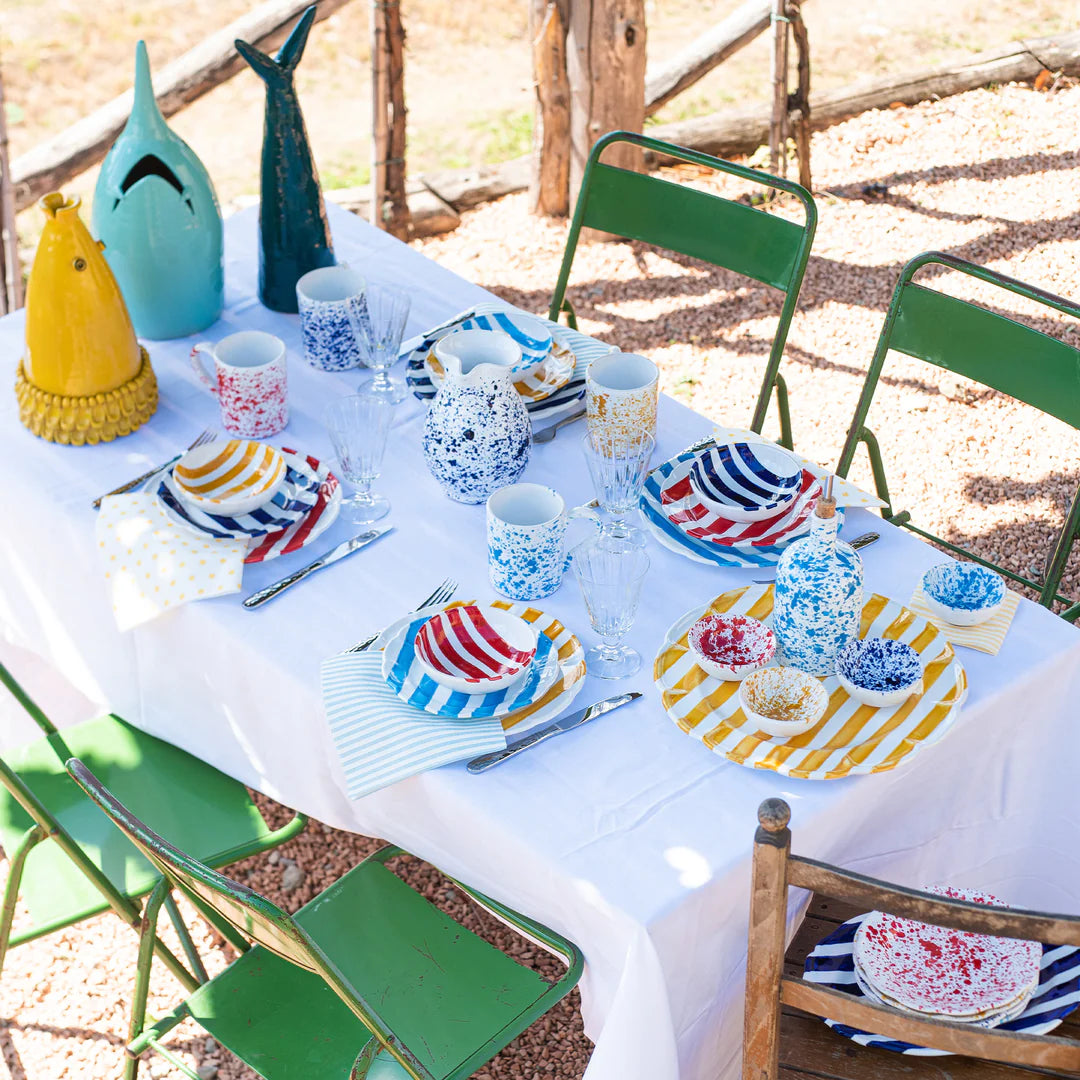 AMALFITANA AQUA STRIPE DINNER PLATE