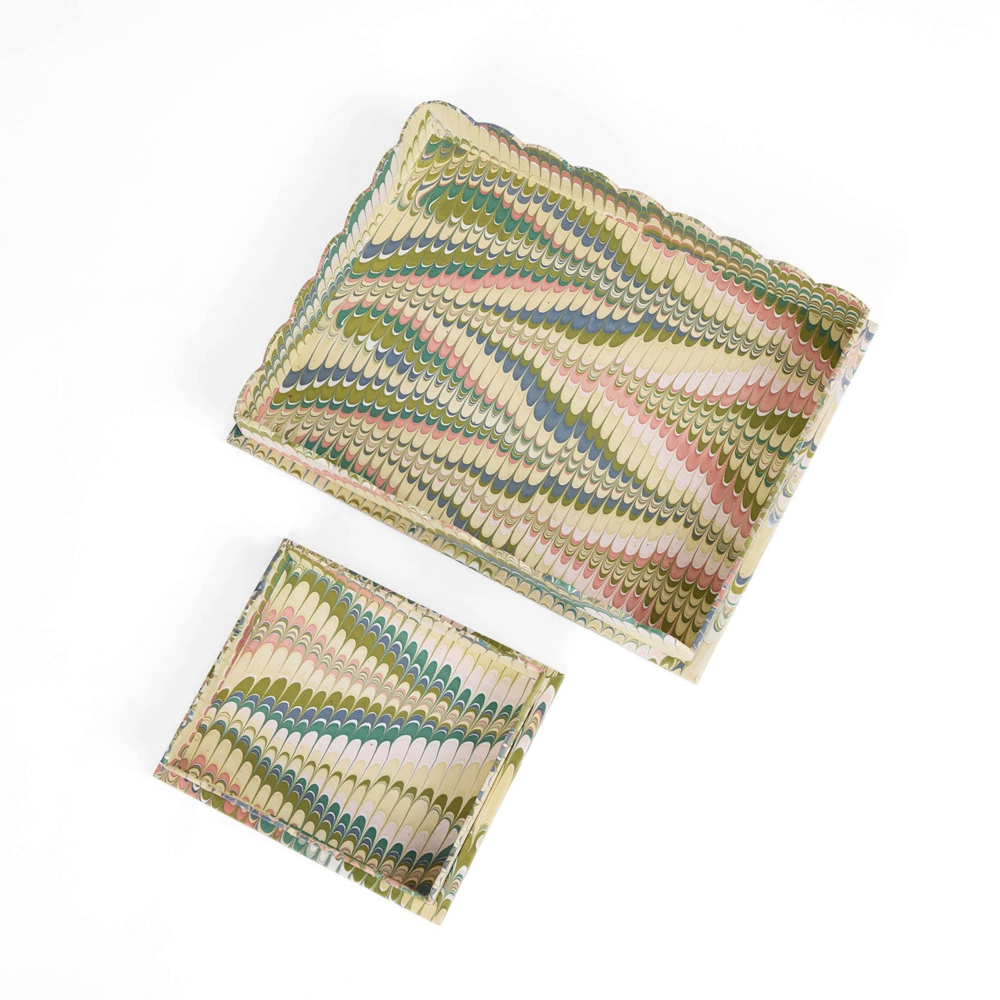 SCALLOPED TRAY SET, MOSS MOUNTAIN