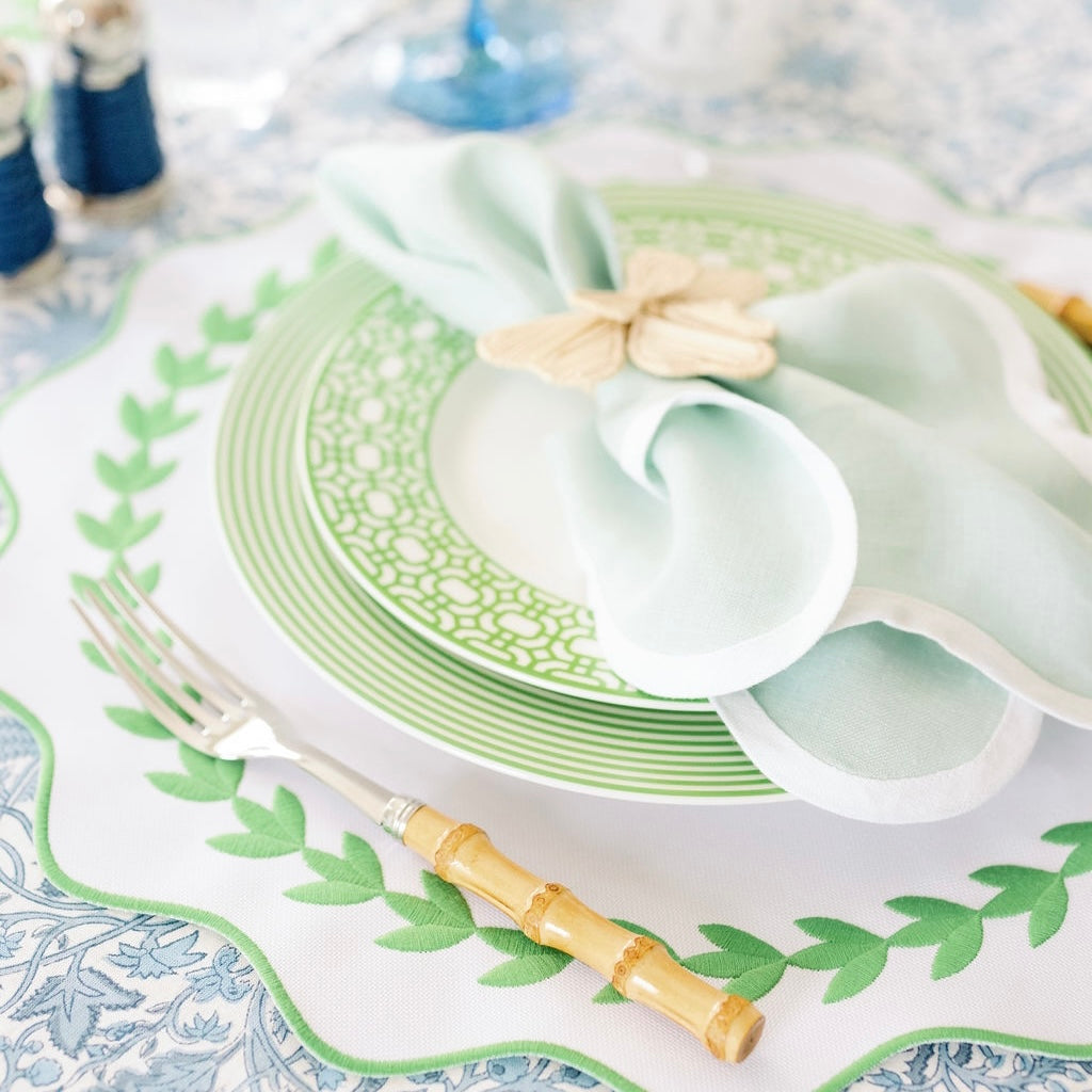 NEWPORT GREEN STRIPE DINNER PLATE (SET OF 4)