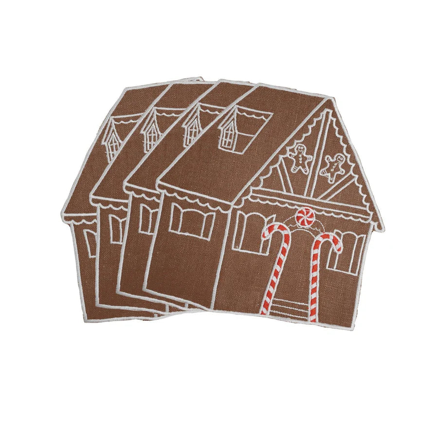GINGERBREAD HOUSE COCKTAIL NAPKINS (SET OF 4)