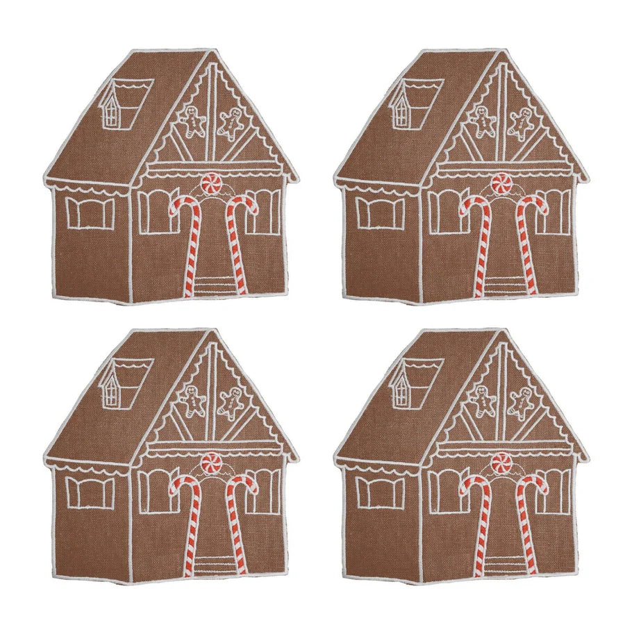 GINGERBREAD HOUSE COCKTAIL NAPKINS (SET OF 4)