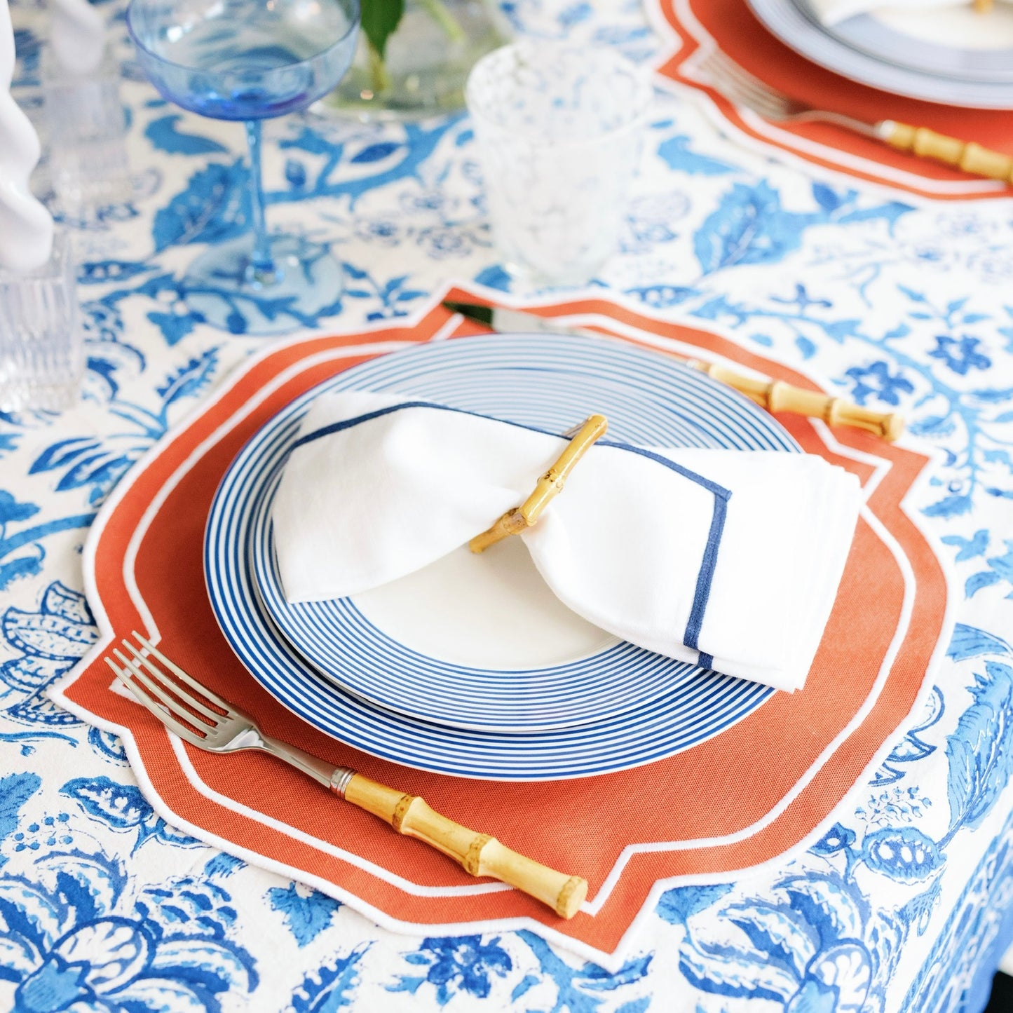 NEWPORT BLUE STRIPE DINNER PLATE (SET OF 4)