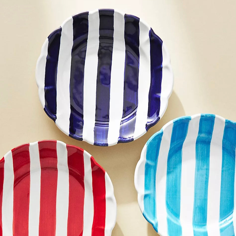 AMALFITANA NAVY STRIPE SALAD PLATE