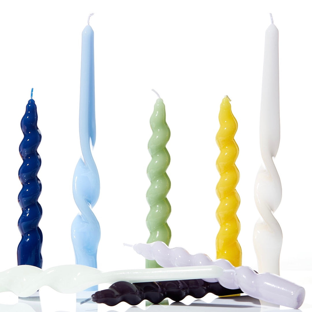 SPIRAL TAPER CANDLES, LILAC (SET OF 3)