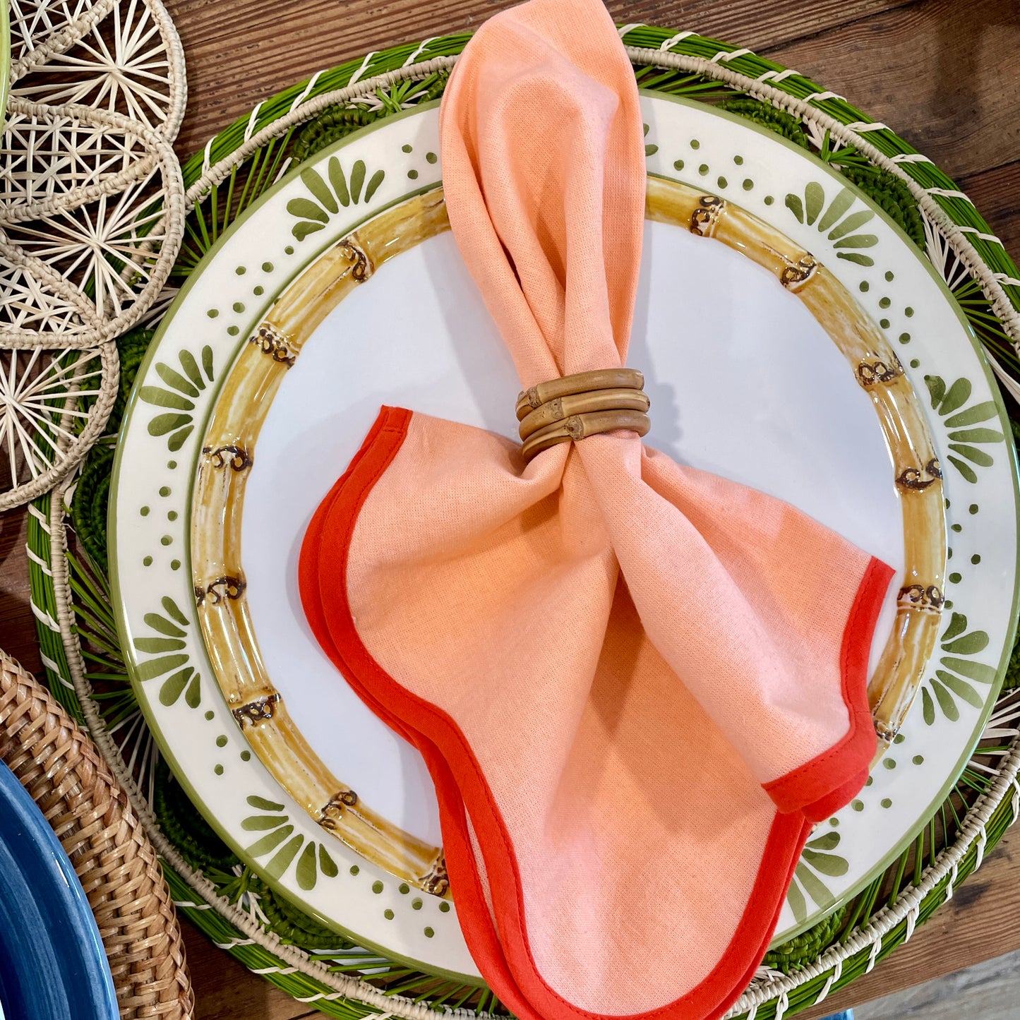 SHERBERT SCALLOPED LINEN SQUARE (SET OF 4)