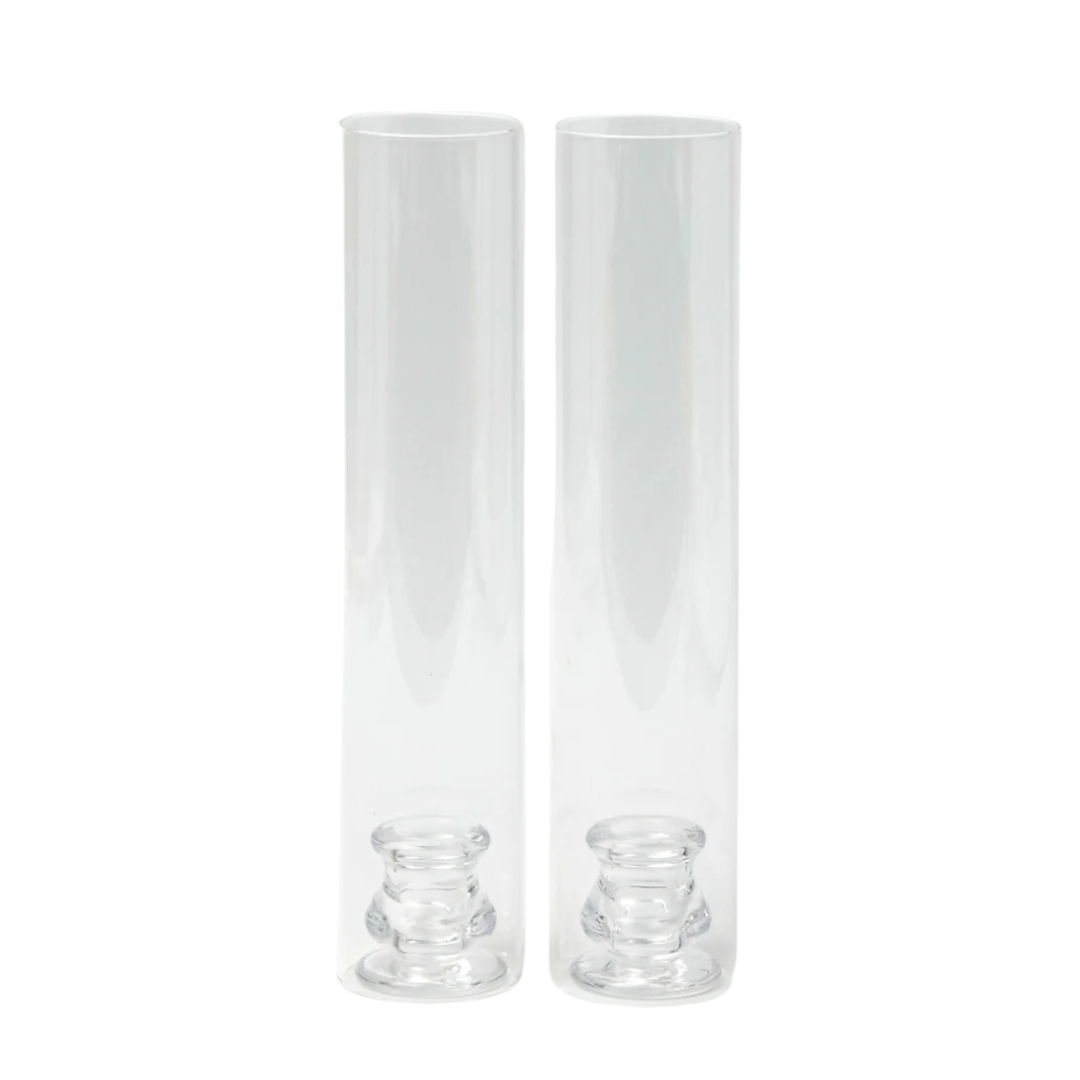 GLASS HURRICANE TAPER CANDLE HOLDER