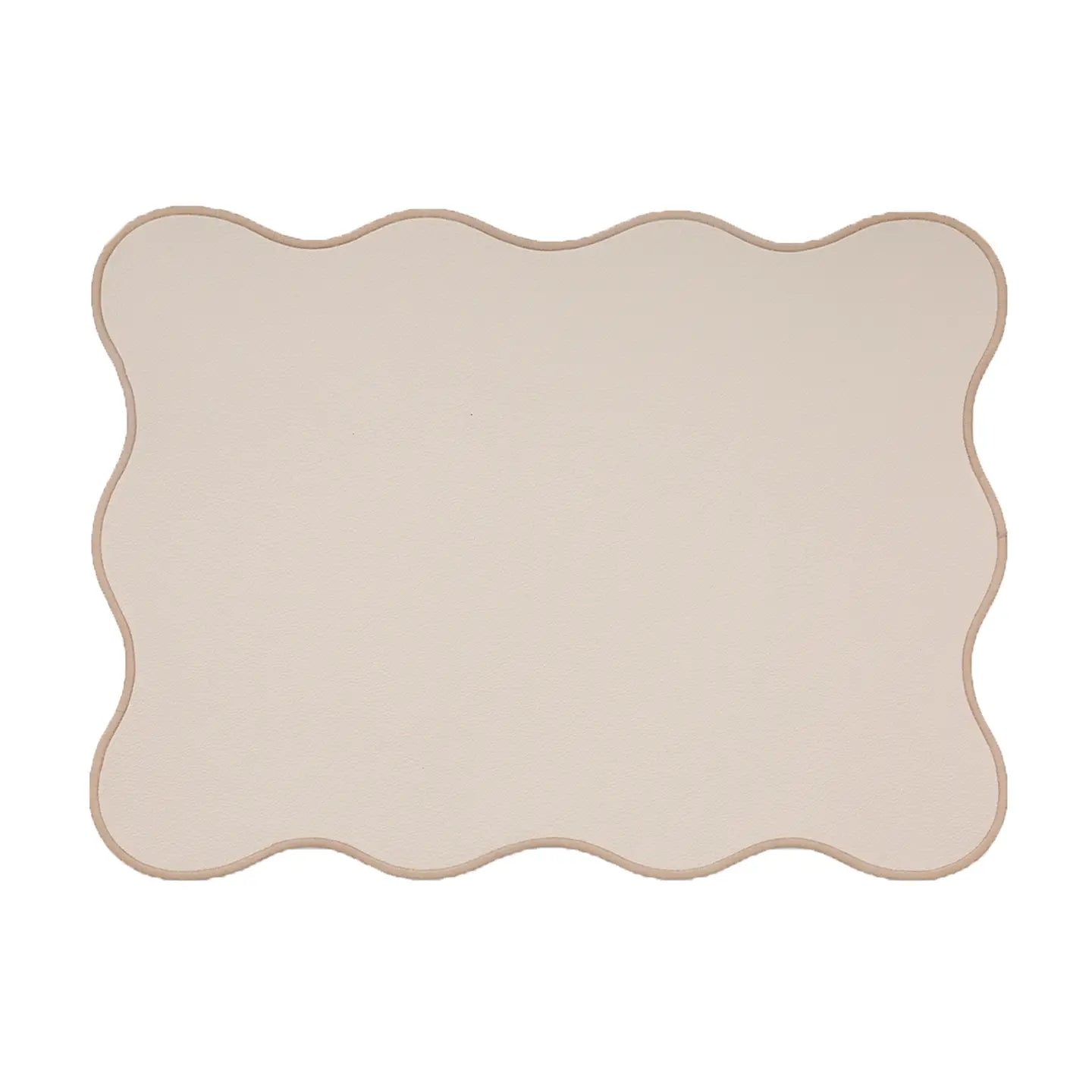 WIPEABLE SCALLOP PLACEMAT, BEIGE (SET OF 4)