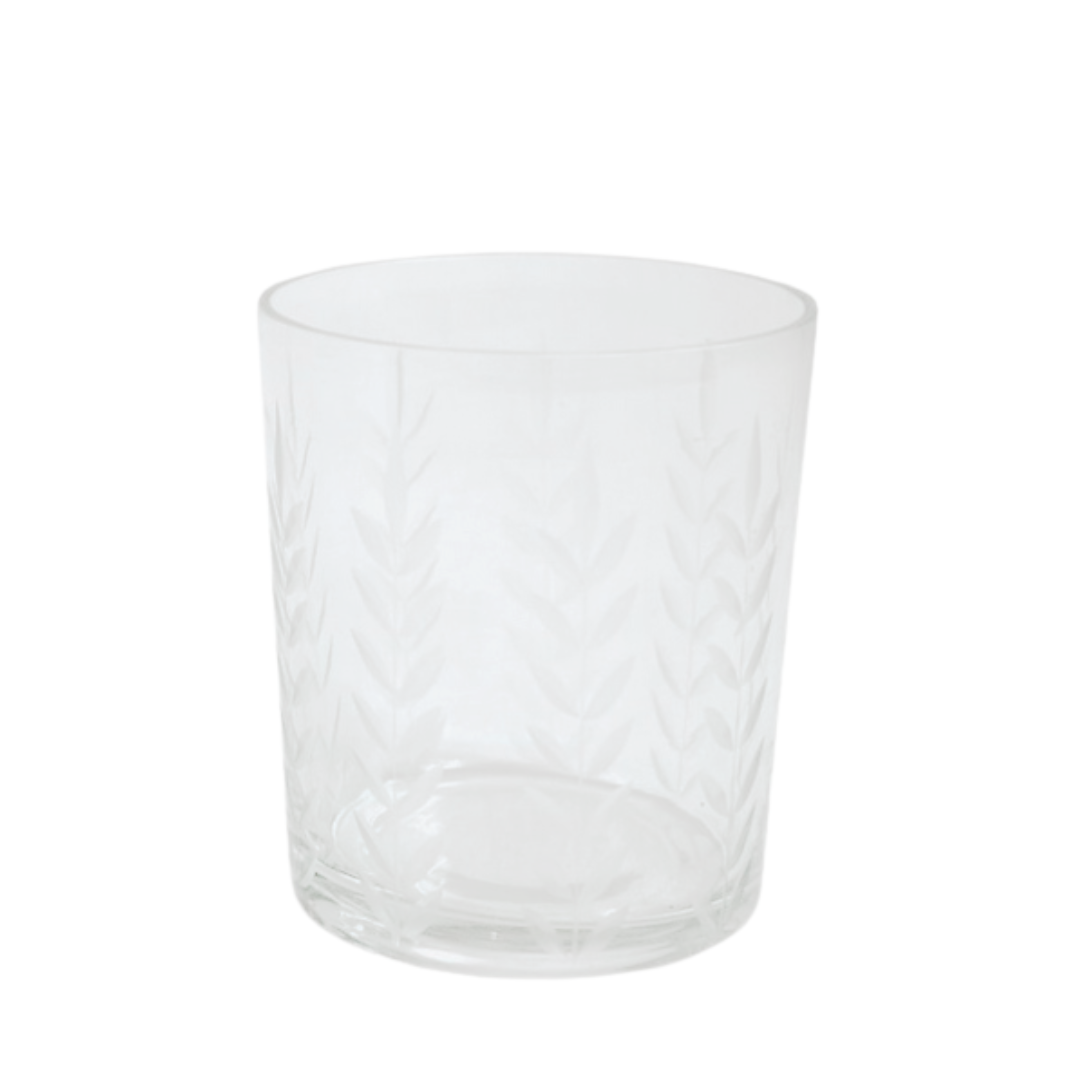 ETCHED LEAF TUMBLERS (SET OF 4)