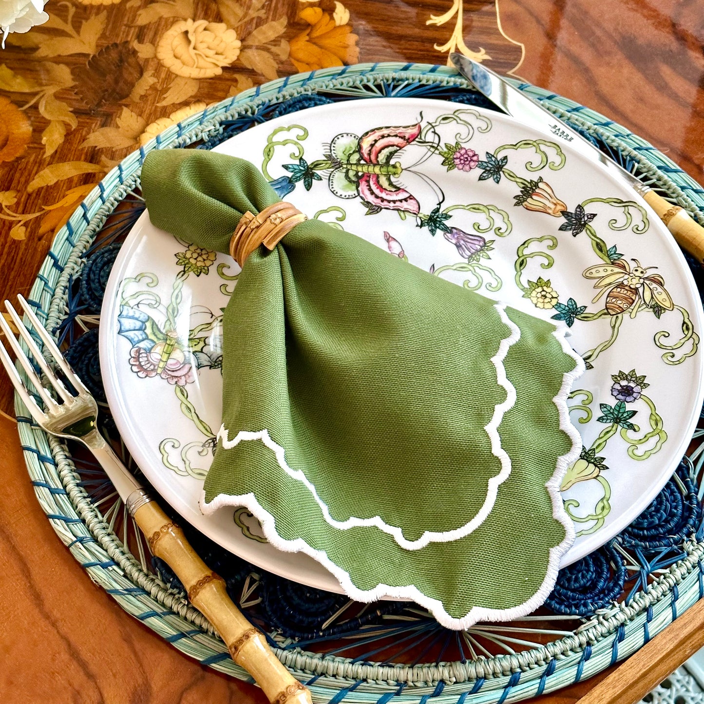BEATRICE NAPKINS, FOREST GREEN (SET OF 4)