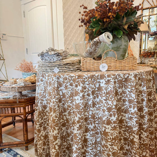 BROWN TOILE TABLECLOTH