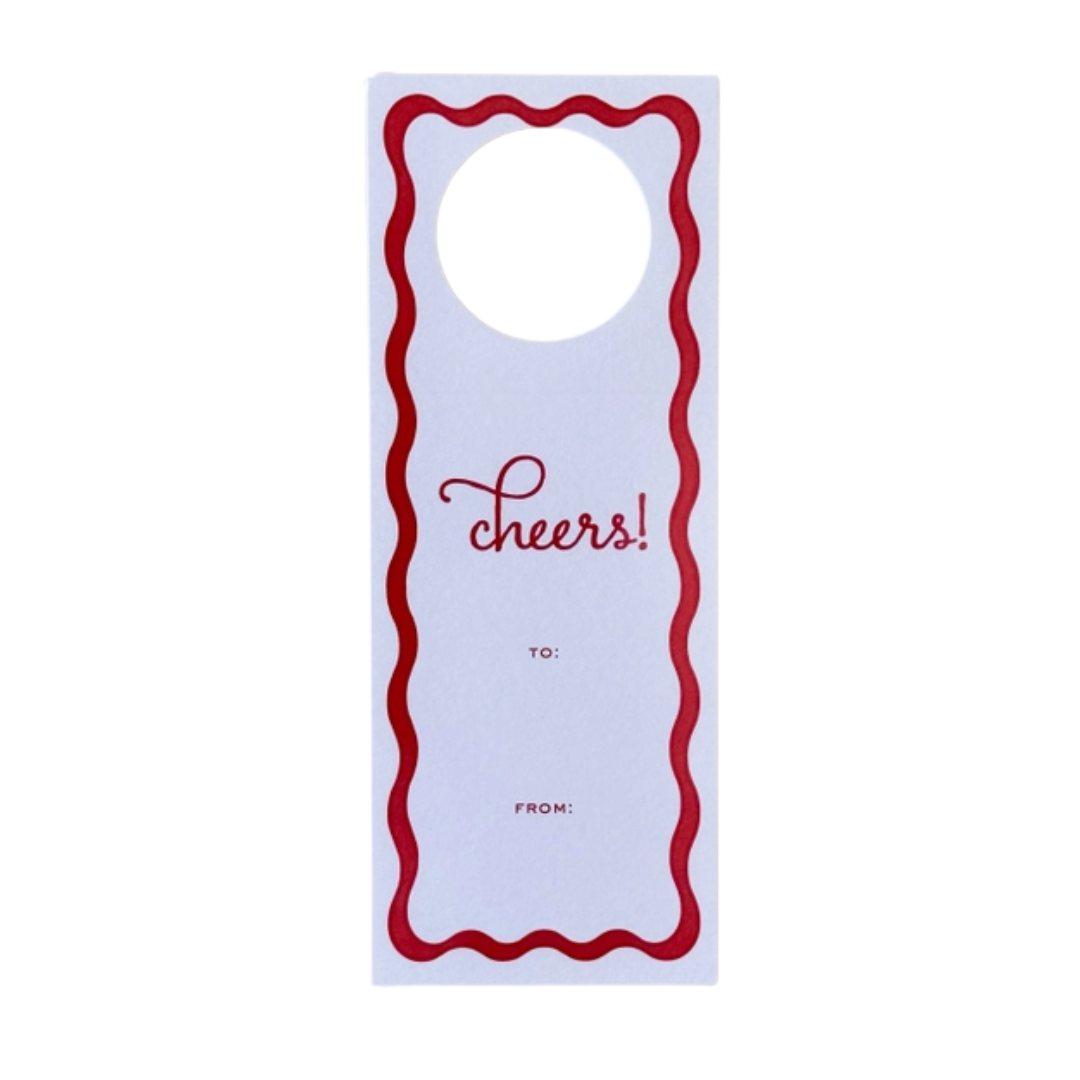 WINE TAG SET, RED RIBBON