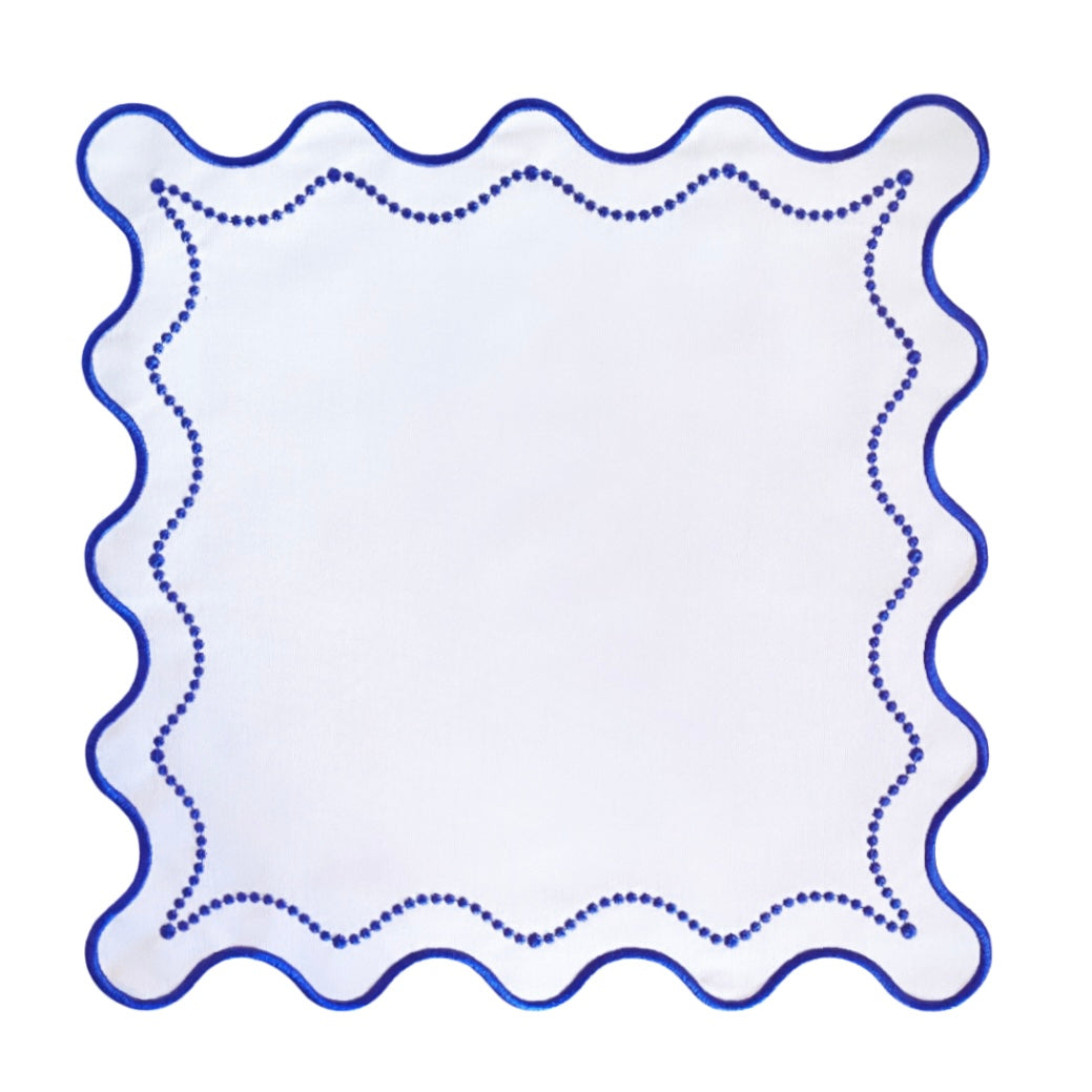 PALOMA NAPKINS, NAVY & WHITE (SET OF 4)