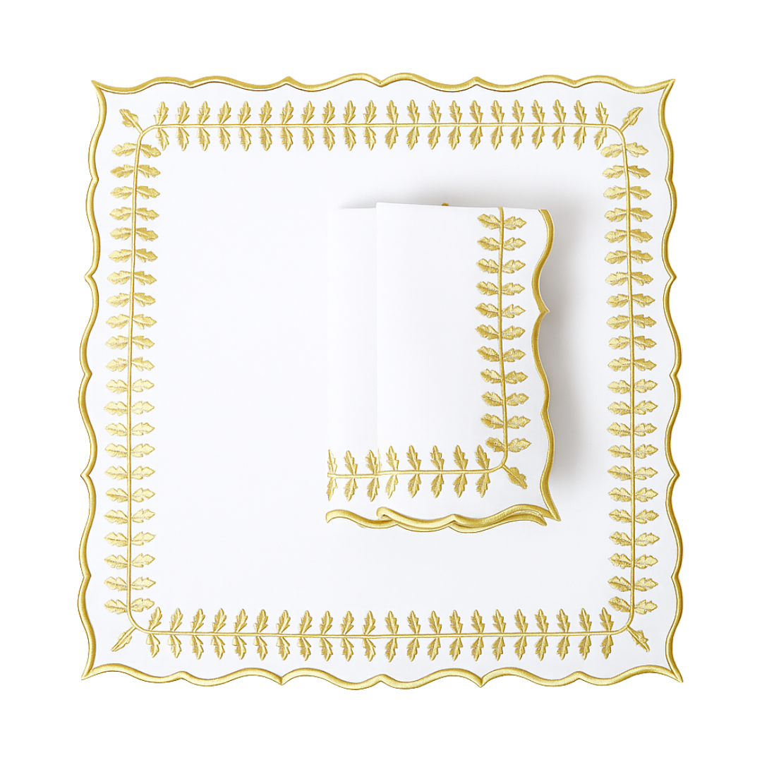 FERN NAPKINS, WHITE (SET OF 4)