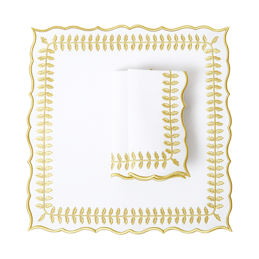 FERN NAPKINS, WHITE (SET OF 4)