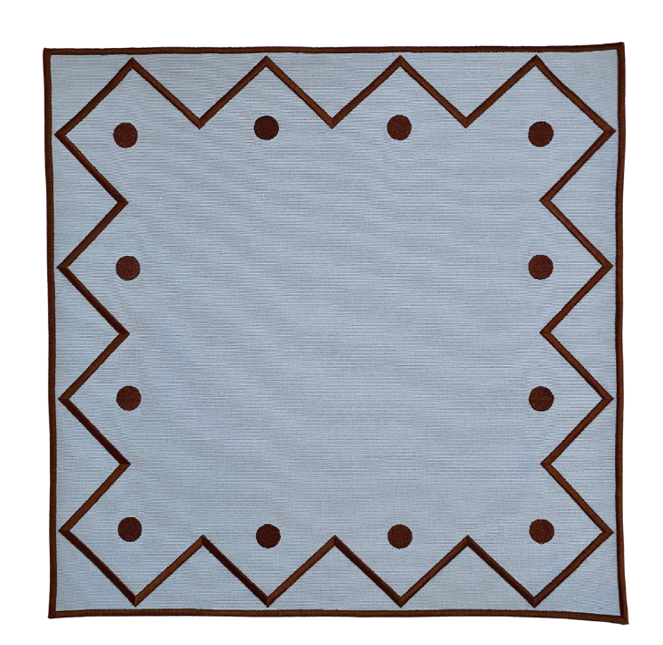 ZIGGY NAPKINS, BLUE & BROWN (SET OF 4)