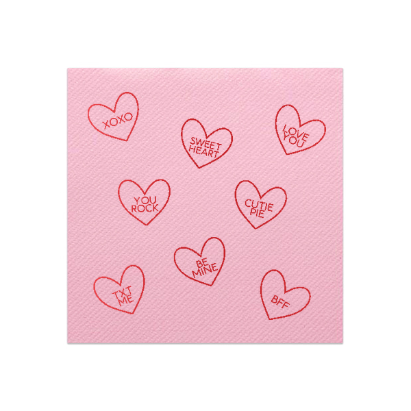 VALENTINE CONVERSATION HEART COCKTAIL NAPKINS