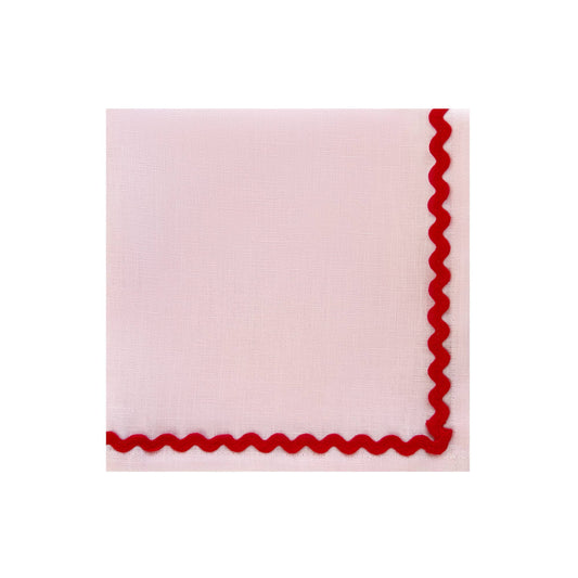 RED & PINK RIC RAC NAPKINS (SET OF 2)