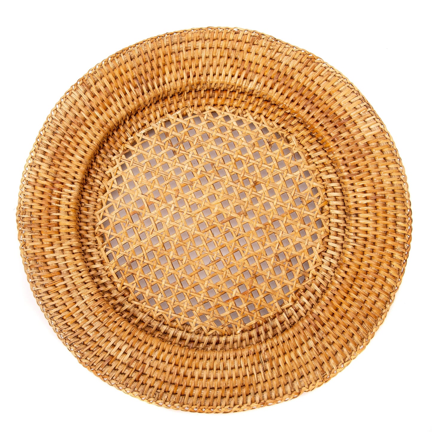 WOVEN RATTAN CHARGER, HONEY BROWN (SET OF 4)
