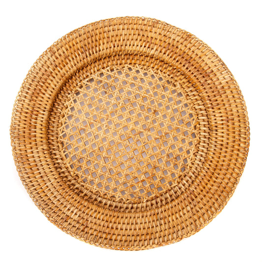 WOVEN RATTAN CHARGER, HONEY BROWN (SET OF 4)