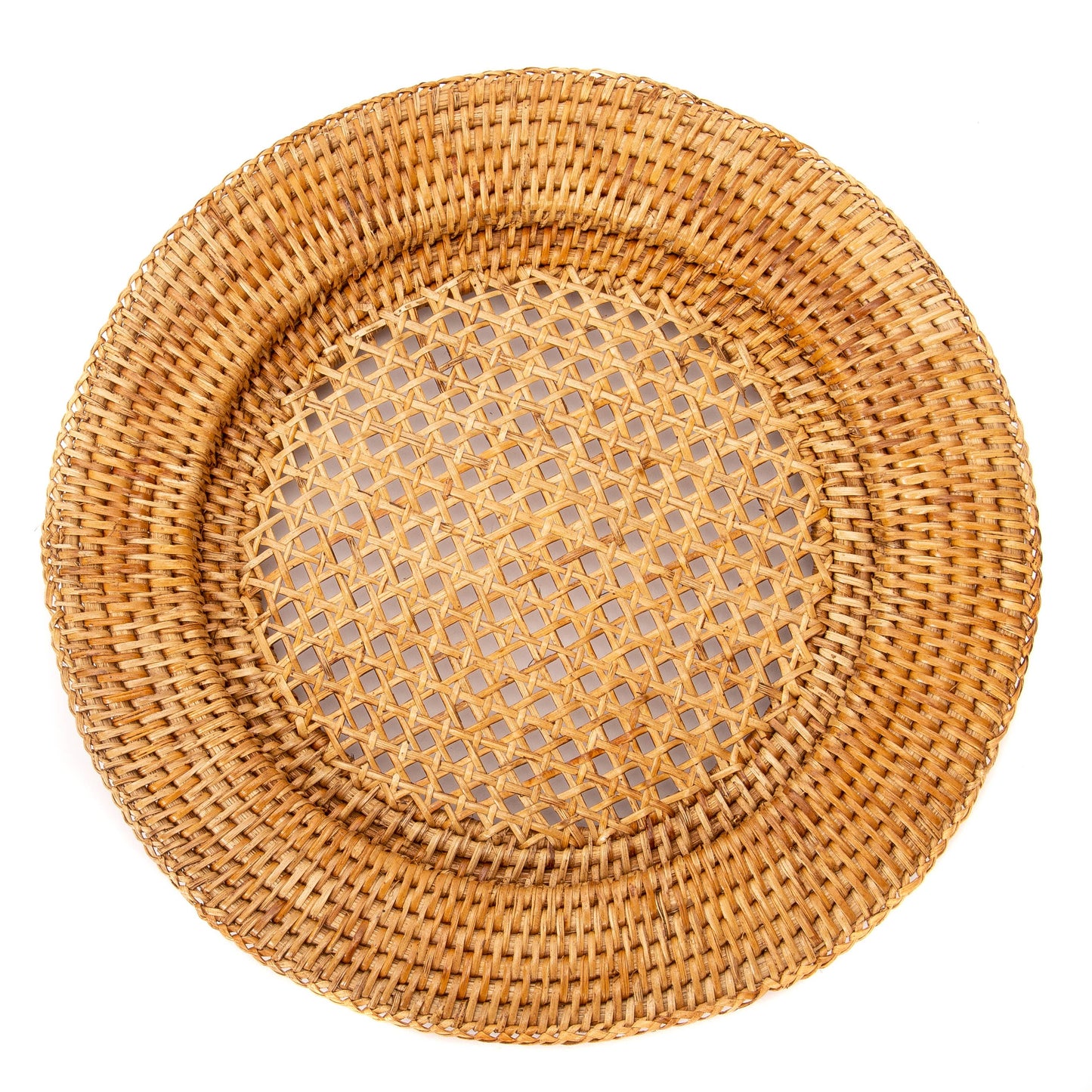 WOVEN RATTAN CHARGER, HONEY BROWN (SET OF 4)