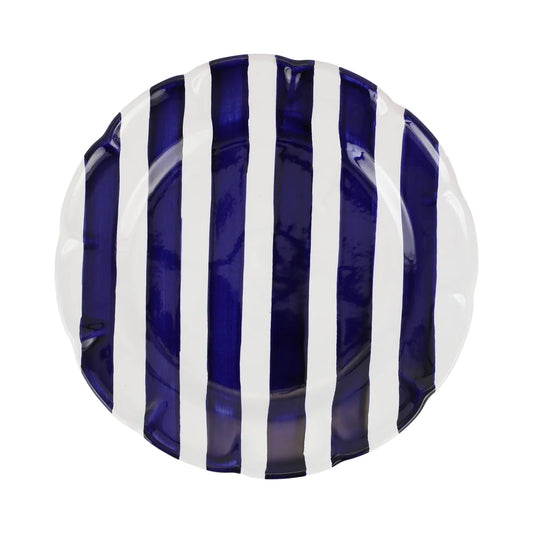 AMALFITANA NAVY STRIPE DINNER PLATE