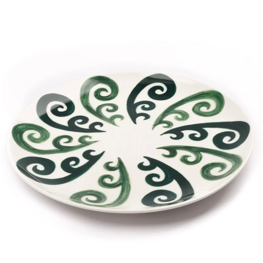 ATHENEE TWO TONE GREEN PEACOCK DINNER PLATE Mason Maison