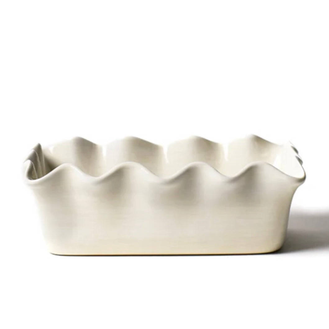 WHITE RUFFLED LOAF PAN