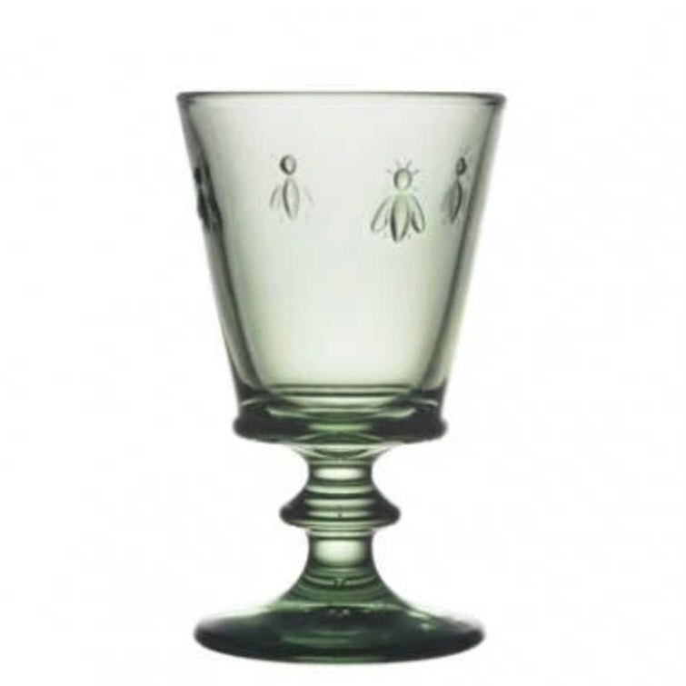 BEE WINE GLASS, GREEN (SET OF 6)