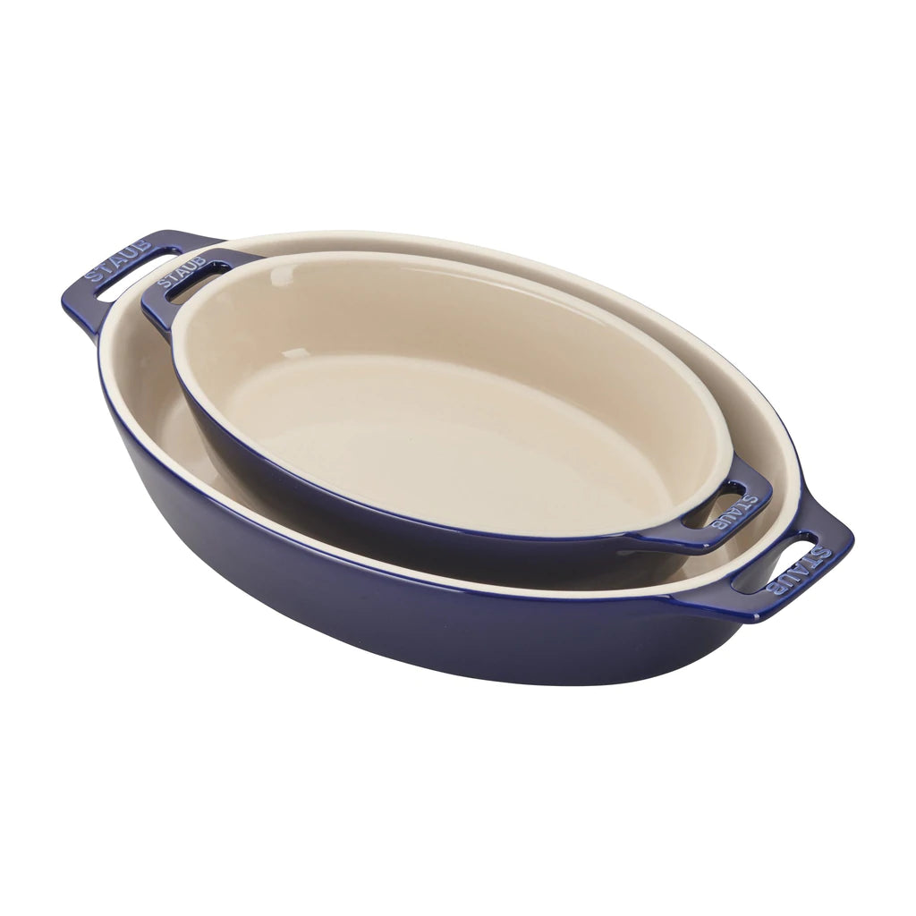 CERAMIC OVAL BAKING DISH SET (SET OF 2)