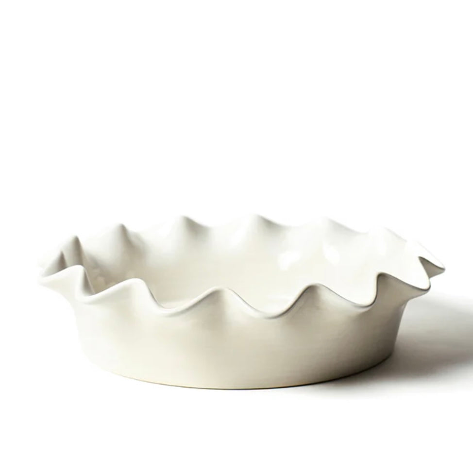 WHITE RUFFLED PIE DISH