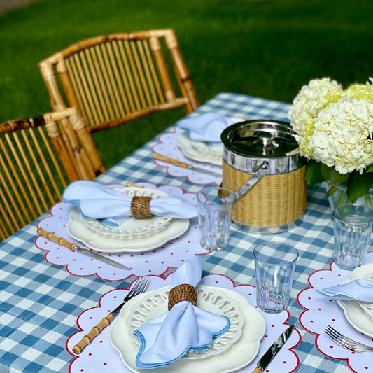 GINGHAM TABLECLOTH, BLUE