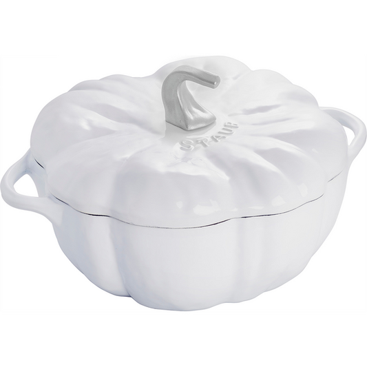 CAST IRON PUMPKIN COCOTTE, WHITE