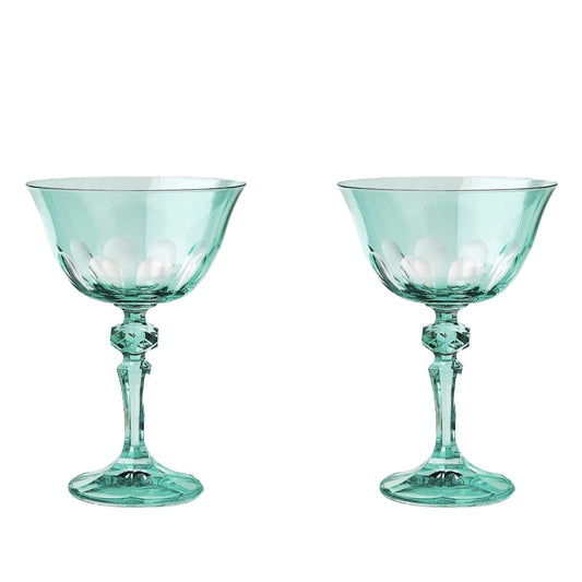 RIALTO COUPE GLASS, MENTHE (SET OF 2)