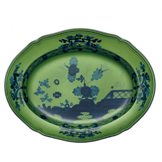 ORIENTE ITALIANO OVAL PLATTER, MALACHITE