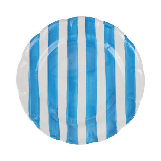 AMALFITANA AQUA STRIPE DINNER PLATE