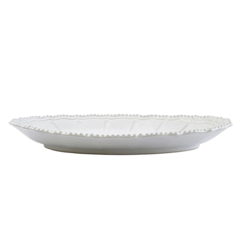 INCANTO STONE BAROQUE LARGE OVAL PLATTER, WHITE