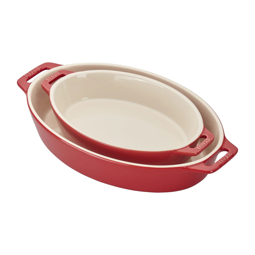 CERAMIC OVAL BAKING DISH SET (SET OF 2)