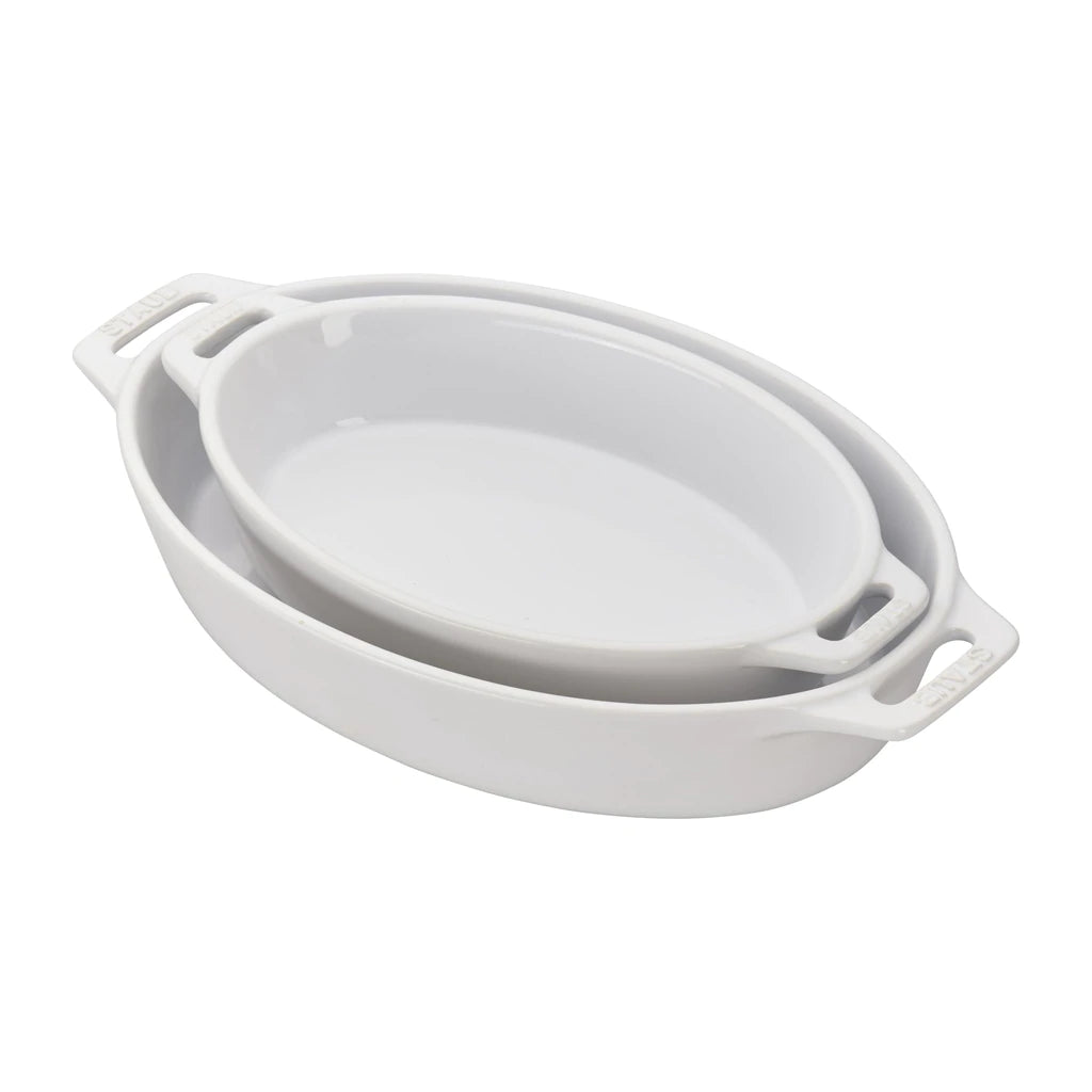 CERAMIC OVAL BAKING DISH SET (SET OF 2)