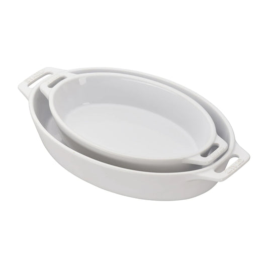 CERAMIC OVAL BAKING DISH SET (SET OF 2)