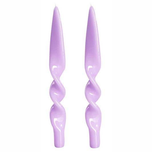 LACQUER TWIST TAPER CANDLE, LILAC (SET OF 2)